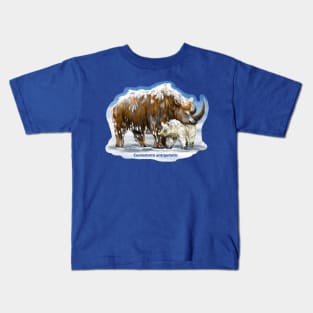 The woolly rhinoceros Coelodonta antiquitatis, Pleistocene Kids T-Shirt